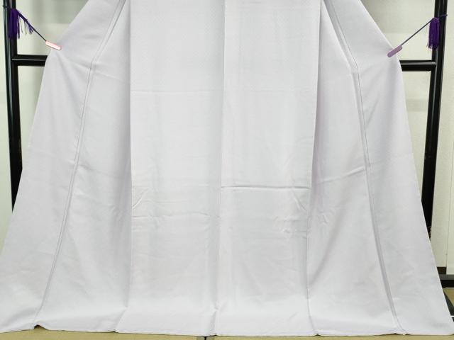 平和屋本店□極上 色無地 花菱地紋 白藤色 ロング丈 逸品 未使用