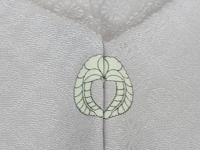 平和屋本店□極上 色無地 花菱地紋 白藤色 ロング丈 逸品 未使用