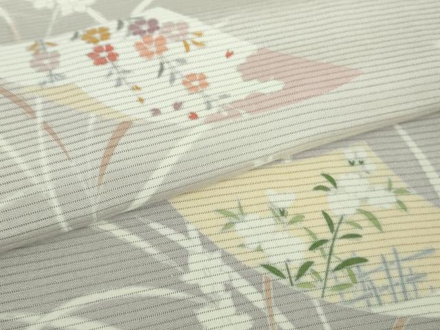 平和屋着物■極上　夏物　訪問着　友禅　絽　色紙花文　薄桜色地　暈し染め　逸品　DZAB1132kh5_6