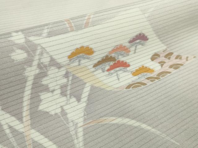 平和屋着物□極上 夏物 訪問着 友禅 絽 色紙花文 薄桜色地