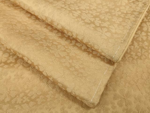 平和屋着物■極上　色無地　お召地　桜地紋　洗柿色　逸品　未使用　DZAB1151kh5