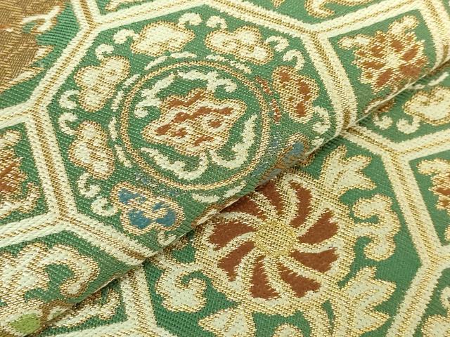 平和屋着物□極上 西陣 川島織物 太鼓柄 本袋帯 蜀江花文 金糸