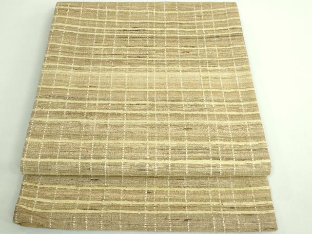 平和屋着物■極上　インド・アッサム　野蚕糸　手織　ムガシルク　両面　全通柄　京袋帯　逸品　DZAB1219kh5