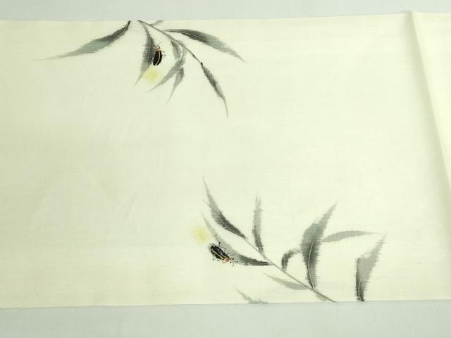 平和屋着物■極上　夏物　九寸開き名古屋帯　手描き　蛍　金銀彩　逸品　未使用　DZAB1223kh5 平和屋着物□極上 夏物 九寸開き名古屋帯 手描き 蛍 金銀彩 逸品