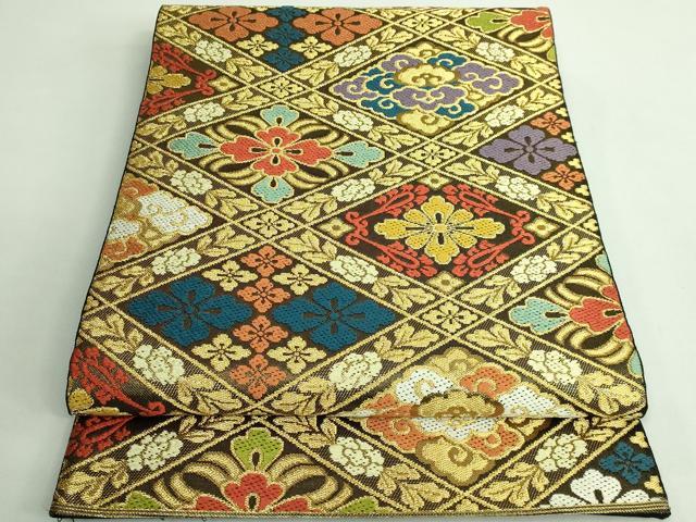 平和屋着物■極上　西陣　川島織物　六通柄　本袋帯　唐織　花菱文　金糸　逸品　DZAB1282kh5