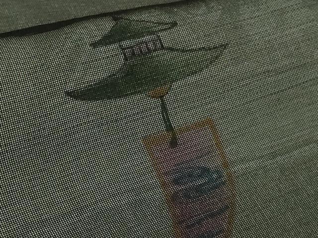 平和屋本店□極上 訪問着 無双 紗袷 紗×絽 手描き 風鈴 金魚