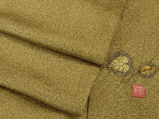 平和屋着物■極上　久保田一竹　幻の辻が花　小紋　辻が花地紋　桑染色地　金通し地　逸品　DZAB1316kh5