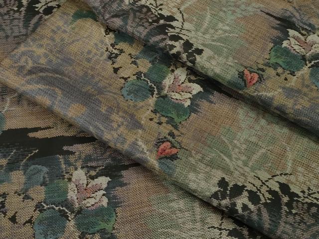 平和屋着物■極上　本場大島紬　9マルキ　草花文　逸品　未使用　DZAB1321kh5