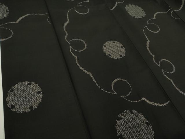 平和屋着物□極上 本場大島紬 9マルキ 雪輪文様 黒地 逸品 DZAB1324kh5