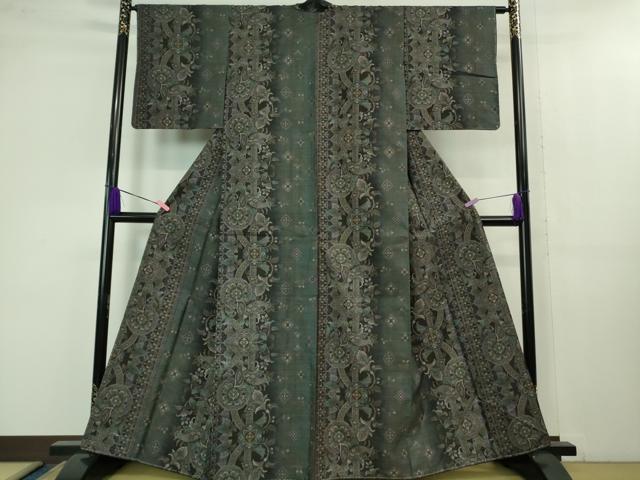 平和屋着物■極上　本場大島紬　9マルキ　洋花文　逸品　未使用　DZAB1345kh5 平和屋着物□極上 本場大島紬 9マルキ 洋花文 逸品 未使用 DZAB1345kh5