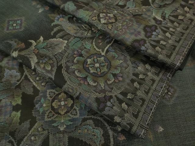 平和屋着物■極上　本場大島紬　9マルキ　洋花文　逸品　未使用　DZAB1345kh5