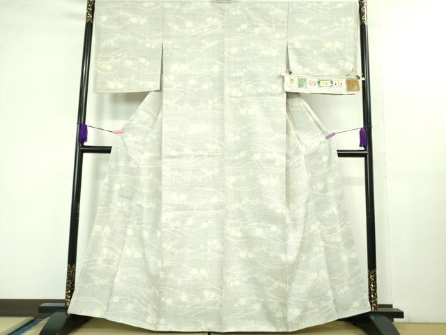 平和屋本店□極上 本場結城紬 重要無形文化財 100亀甲 草花文 証紙付き 