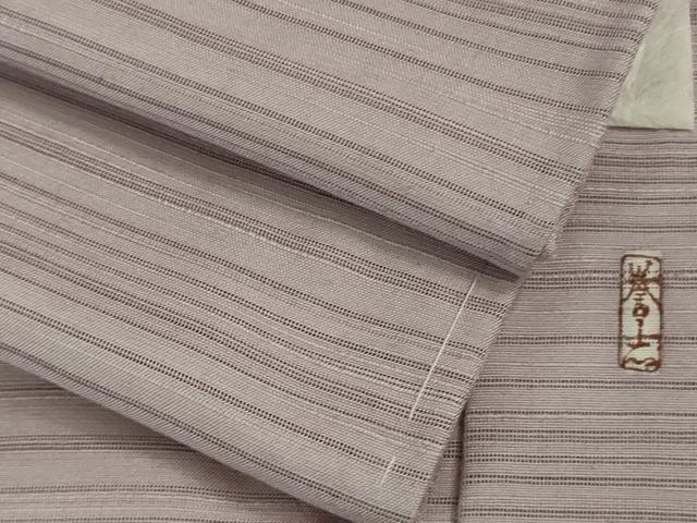 平和屋着物■極上　夏物　銀座きしや　色無地　絽紬　変わり絽　薄葡萄色　逸品　未使用　DZAB1365kh5