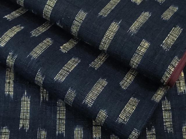平和屋本店■極上　浦野理一　経節紬　背抜き仕立て　市松文様　逸品　DZAB1382kh5