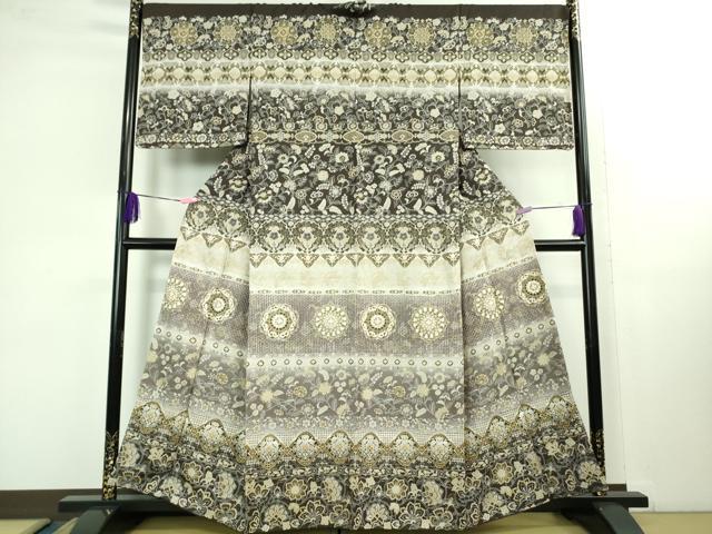 平和屋本店■極上　中国三大刺繍　スワトウ刺繍　汕頭刺繍　訪問着　正倉院更紗花文　暈し染め　金糸　逸品　DZAB1404kh5