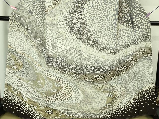 平和屋本店□極上 中国三大刺繍 相良刺繍 訪問着 襲絞り 暈