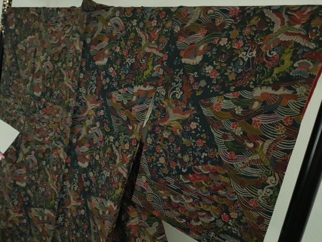 平和屋着物□極上 京都老舗銘店・に志田 小紋 切嵌 鴛鴦鳳凰