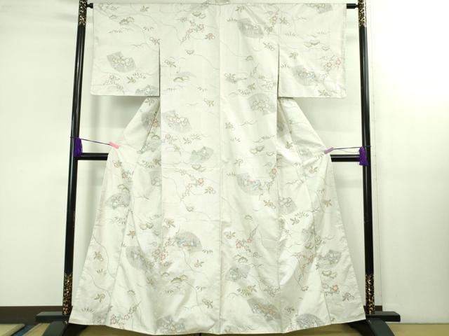 平和屋着物□極上 中国三大刺繍 スワトウ刺繍 汕頭刺繍 本場大島紬 白