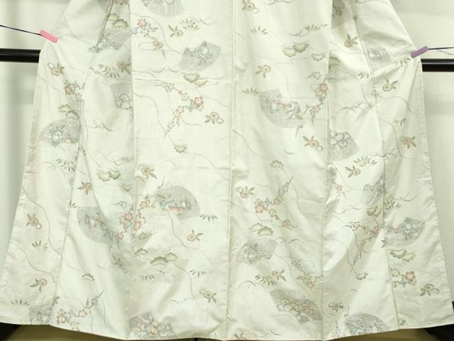 平和屋着物□極上 中国三大刺繍 スワトウ刺繍 汕頭刺繍 本場大島紬 白