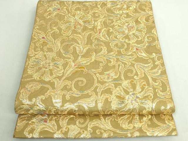 平和屋本店■最高級　龍村平蔵製　太鼓柄　本袋帯　国宝花篭文　金糸　逸品　DZAB1457kh5