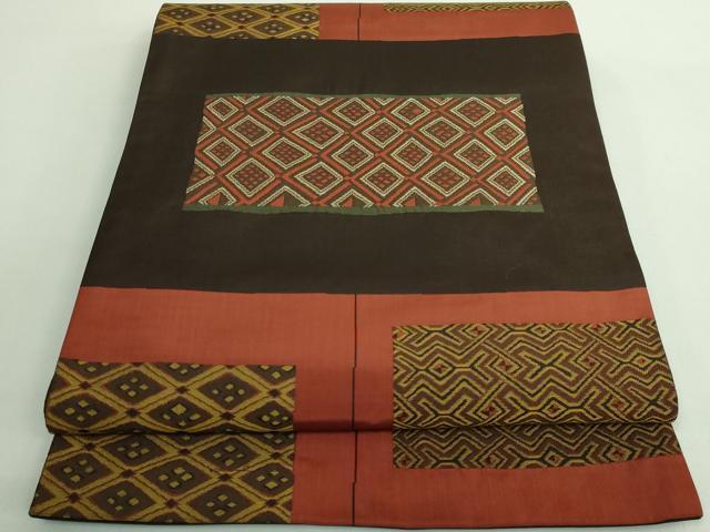 平和屋着物■極上　名門木屋太　今河織物　六通柄袋帯　菱　紗綾形　逸品　DZAB1505kh5