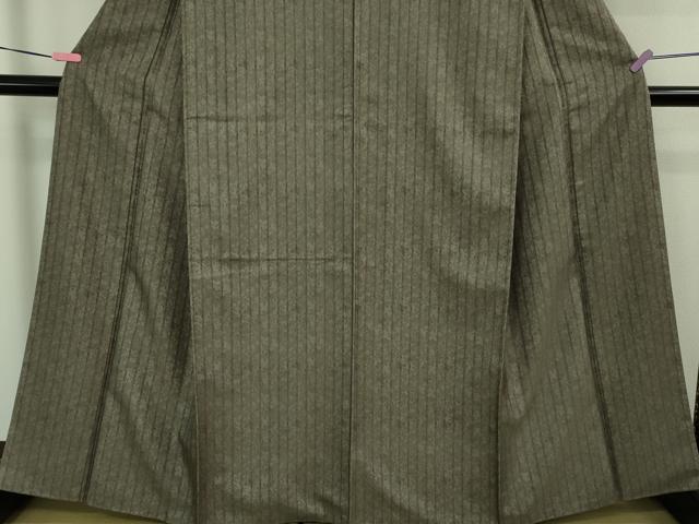 平和屋本店□極上 紋屋井関 御寮織 お召 鳳凰桐笹地紋 源氏鼠