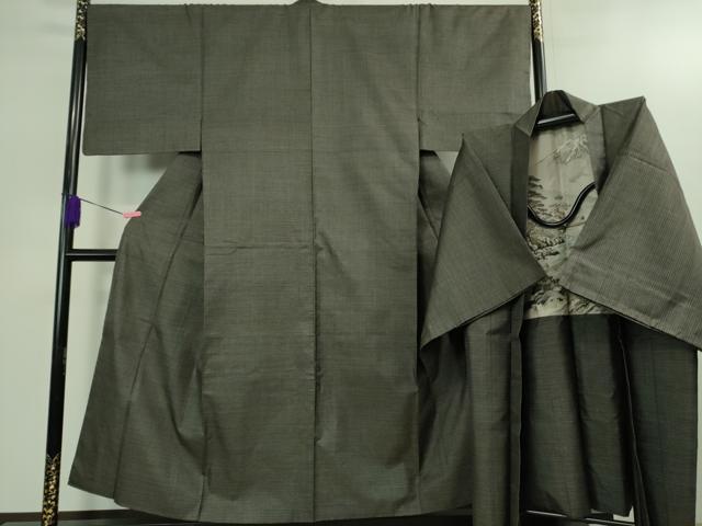 平和屋着物■極上　男性　本場大島紬　アンサンブル　長羽織　100亀甲　総詰め　逸品　DZAB1576kh5