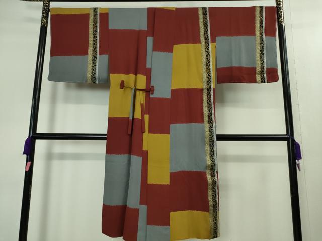 平和屋着物■極上　道中着　ロング丈　レース　変わり市松　逸品　未使用　DZAB1584kh5