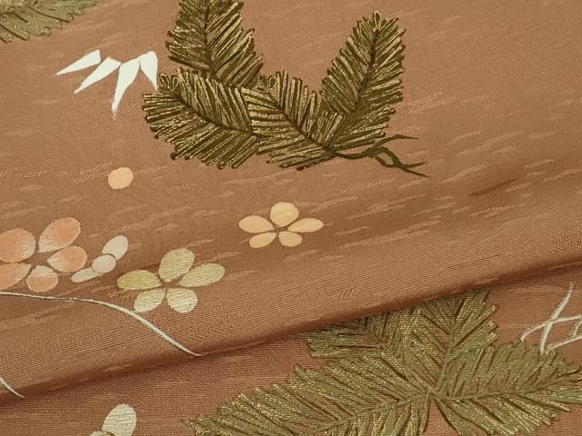 平和屋本店■極上　創業460年・千總　訪問着　刺繍　手描き　松竹梅　土器色地　金彩　逸品　DZAB1634kh5_5