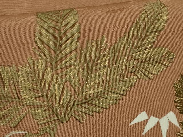 平和屋本店■極上　創業460年・千總　訪問着　刺繍　手描き　松竹梅　土器色地　金彩　逸品　DZAB1634kh5_6