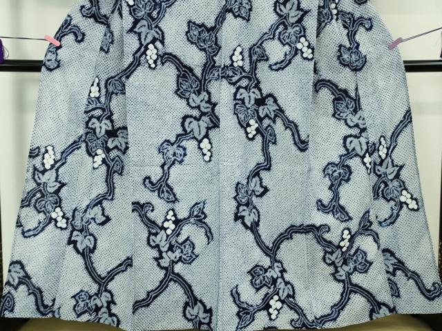 平和屋着物□極上 夏物 浴衣 有松鳴海絞り 葡萄蔦の葉 綿 逸品