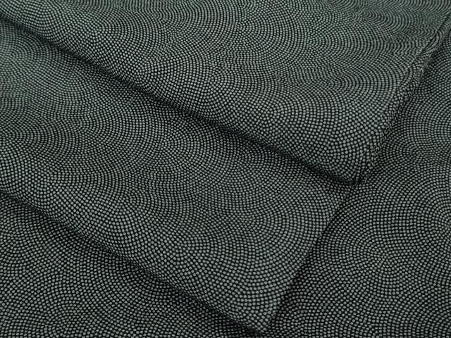 平和屋着物■極上　江戸小紋　鮫小紋柄　黒×灰青色　逸品　DZAB1648kh5