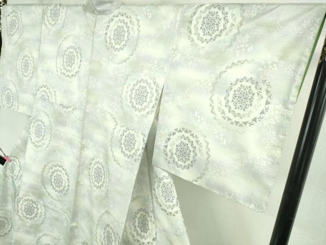 平和屋本店■極上　本場大島紬　白大島　9マルキ　正倉院文様　逸品　未使用　DZAB1659kh5 平和屋本店□極上 本場大島紬 白大島 9マルキ 正倉院文様 逸品