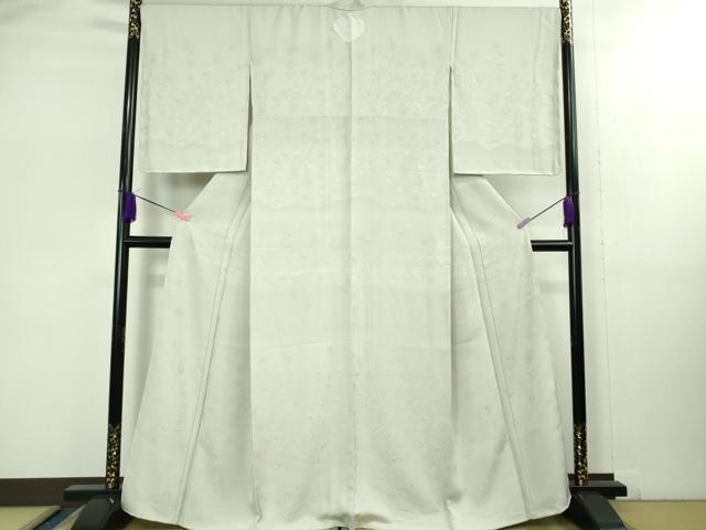 平和屋着物■極上　無地絵羽訪問着　色無地　枝橘地紋　白花色　逸品　未使用　DZAB1689kh5