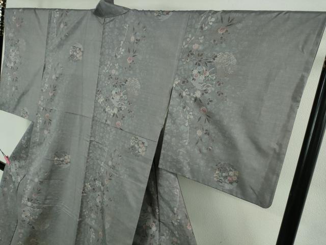 平和屋着物□極上 都喜ヱ門 本場大島紬 紬萬葉 雪輪枝垂れ花