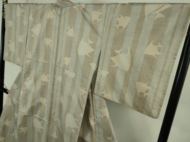 平和屋本店□極上 本場大島紬 白大島 7マルキ エンゼルフィッシュ 逸品