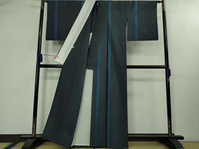 平和屋着物■極上　紺九　四代目 森義男 本藍染　本場大島紬　9マルキ　古代染色純泥染　伊集院リキ商店謹製　証紙付き　逸品　DZAB1736kh5