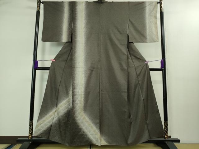 平和屋本店■極上　中国三大刺繍　スワトウ刺繍　汕頭刺繍　本場縞大島紬　訪問着　花唐草文　逸品　DZAB1737kh5