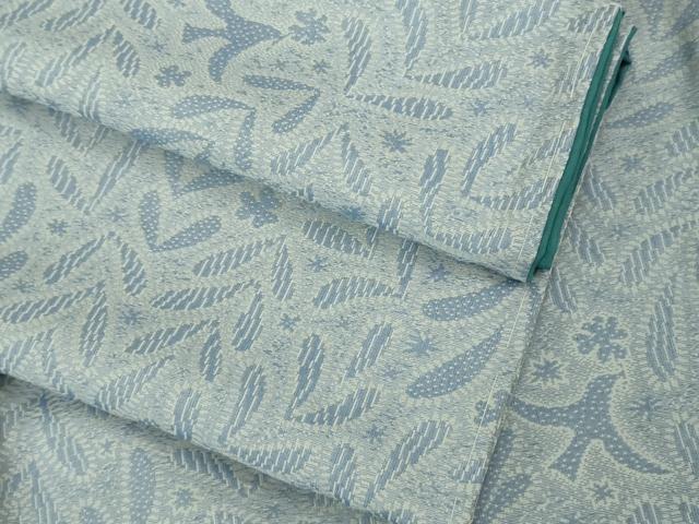 平和屋着物■極上　お召　草葉飛鳥文　逸品　未使用　DZAB1749kh5