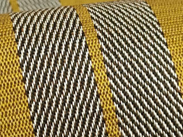 平和屋着物●極上　本場黄八丈　紬　八寸名古屋帯　一重帯　間道　逸品　DZAB1753kh6_3