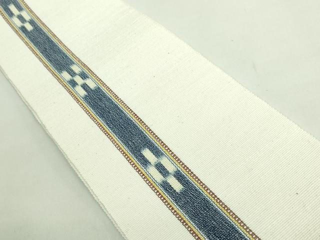 平和屋着物●極上　沖縄県伝統工芸品　八重山ミンサー　手織り　半幅帯　星野かよ子作　綿　逸品　未使用　DZAB1765kh6_2