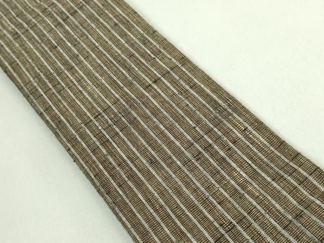 平和屋着物●極上　男性　両面　角帯　紬地　縞　間道　逸品　DZAB1766kh6_1