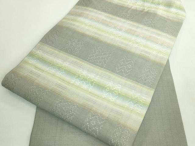 平和屋本店●希少　沖縄県最高級織物　夏物　首里花倉織　首里織　花織・絽織・紗織　九寸名古屋帯　逸品　DZAB1777kh6 平和屋本店○希少 沖縄県最高級織物 夏物 首里花倉織 首里織 花織・絽