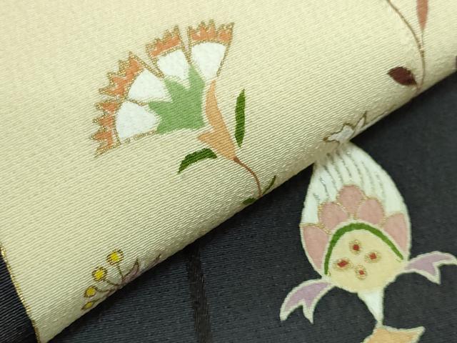 平和屋着物●極上　九寸名古屋帯　枝花文　金銀彩　逸品　DZAB1780kh6_2