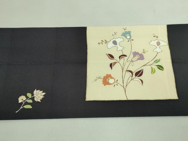 平和屋着物●極上　九寸名古屋帯　枝花文　金銀彩　逸品　DZAB1780kh6_7