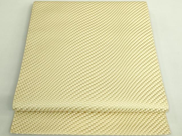 平和屋着物●極上　本場筑前博多織　八寸名古屋帯　淡黄色地　逸品　DZAB1794kh6