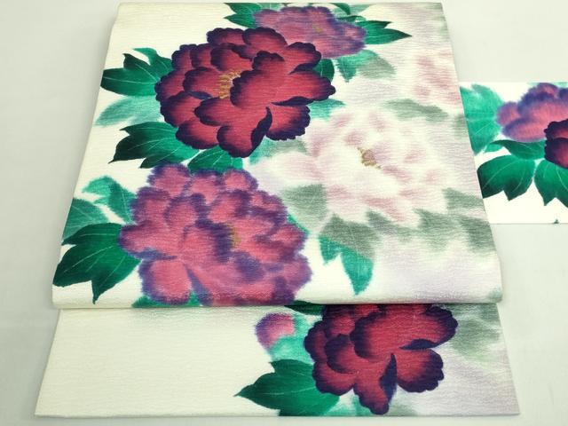 平和屋着物●極上　濡れ描き友禅作家　山田全　九寸名古屋帯　草花文　さが美扱い　逸品　DZAB1805kh6