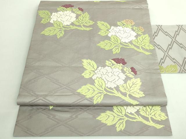 平和屋着物●極上　西陣　川島織物　九寸名古屋帯　唐織　枝花文　逸品　DZAB1814kh6