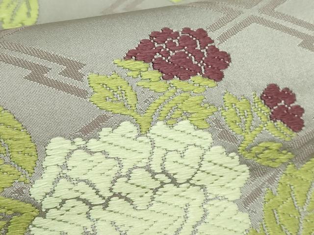 平和屋着物●極上　西陣　川島織物　九寸名古屋帯　唐織　枝花文　逸品　DZAB1814kh6_3