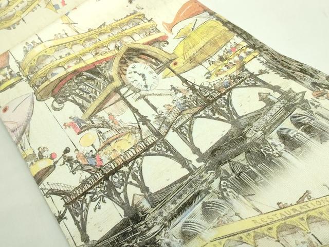 平和屋着物●極上　全通柄袋帯　アルベール・ロビダ　手描き　逸品　DZAB1833kh6_1